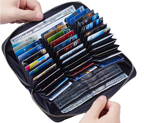 Large Capacity Credit Card Wallet Leather RFID Wallet for Women